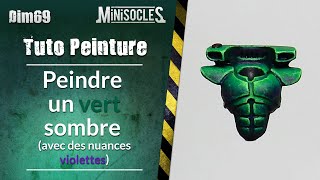 Peinture sur figurines TUTO  peindre un vert sombre avec nuances violettes [upl. by Lewin754]