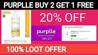 Purplle buy 2 get 1 free  20 off  purple loot offer [upl. by Laup446]