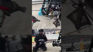 Split screen Which angle do you like more Happy 5lug Friday satisfyingvideo pitstop pitcrew [upl. by Suiramaj]