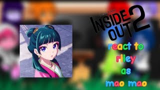 inside out 2  react to  Riley as  MAO MAO 🫶🥰 part 12 [upl. by Kyd477]