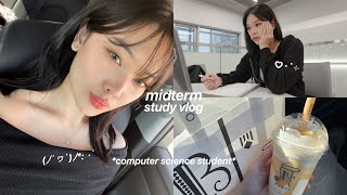 MIDTERM STUDY VLOG👩🏻‍💻 computer science student morning routine weekend brunch ft moodylenses [upl. by Annavaj86]