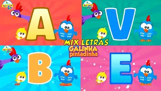 MIX LETRAS GALINHA MINI  atividade AEIOU  ABCD [upl. by Nahsyar]