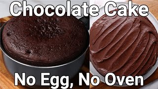 No Egg No Oven Chocolate Cake Recipe in Cooking Pan on Stove Top  Moist amp Soft Choco Cake Frosting [upl. by Kellsie]