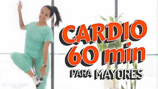 Cardio Moderado para Mayores para Bajar de Peso  Rutina Completa de 1 hora [upl. by Einahpts]