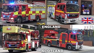 Fire engines and Special Trucks responding in England and Scotland [upl. by Murray]