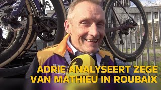 Vader Adrie na zege Mathieu van der Poel in ParijsRoubaix quotWK veldrijden is belangrijk geweestquot [upl. by Lidda]