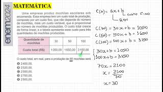 MATEMÁTICA ENEM 2024 Q136 [upl. by Ahsen]