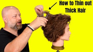 How to Thin Out Thick Hair  TheSalonGuy [upl. by Nuncia913]