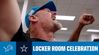 Lions vs Cowboys postgame locker room celebration [upl. by Aleusnoc300]