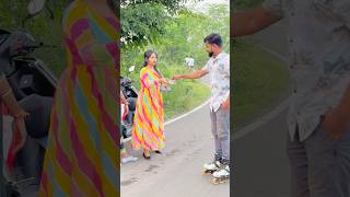 skating girl reaction shortvideo youtubeshorts shorts skatingboytana india [upl. by Klug]