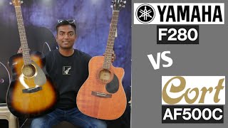 Yamaha F280 vs Cort AF500C acoustic guitar comparison l Best guitars for beginners [upl. by Salzhauer]