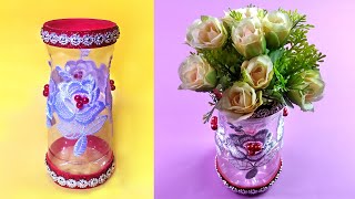 FLORERO DE BOTELLA DE PLÁSTICO  Plastic Bottle Flower Vase Craft  Ideas Fantásticas [upl. by Lane]