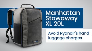 Cabin Max Manhattan XL 20L  40x20x25 Backpack and shoulder bag to fit Ryanair free bag allowance [upl. by Alleuqram]