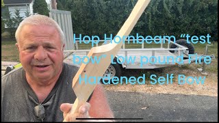 Hop Hornbeam “test bow” low pound Fire Hardened Self bow with Chris Bartik by Joe Zummo [upl. by Sanfo]