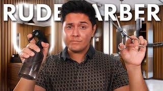 The Rude Barbers Executive Haircut amp Shave  Mens Spa Roleplay  ASMR [upl. by Alyad]