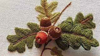 Stumpwork Acorn 3D Embroidery [upl. by Margery]