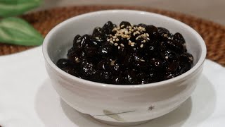 Korean side dish banchan Soy braised black bean Kongjaban [upl. by Aivataj]