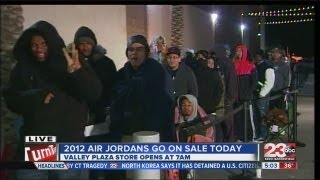 People line up for Air Jordans [upl. by Swec]