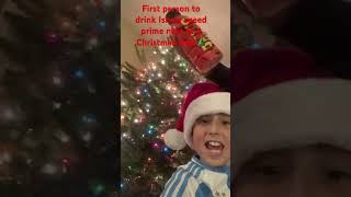 First person to drink ishowspeed prime next to a Christmas tree 🎅🎄🎄 funny comedy christmas [upl. by Dierolf]