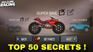 Top 50 Mysterious Secrets in Hill Climb Racing [upl. by Brigida]