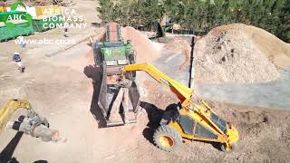 Biofuel Production with mobile Bandit 2680 Beast chipping Eucalyptus [upl. by Gnil]