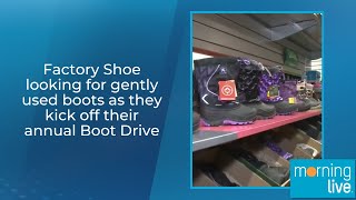 Factory Shoe looking for gently used boots as they kick off their annual Boot Drive [upl. by Worlock]