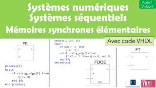 Systèmes numériques  Mémoires synchrones élémentaires et code VHDL associés [upl. by Okihcim]