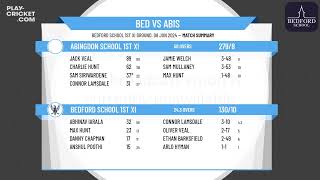 Bedford School 1st XI v Abingdon School 1st XI [upl. by Trebuh]