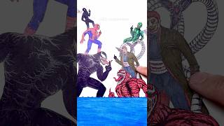 Surprise  4  Spider man Venom Dr Octopus Carnage Goblin stopmotion drawing spiderman [upl. by Conard]