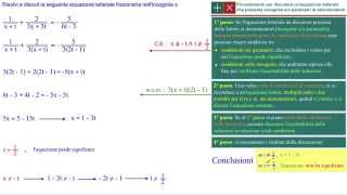 Discussione di equazioni frazionarie letterali  2 esercizi completi senza calcoli [upl. by Nrev]