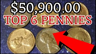 TOP 6 MOST VALUABLE PENNIES IN HISTORY PENNIES COINS WORTH MONEY [upl. by Ecnaled]