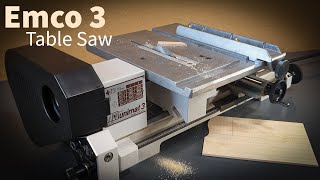 Emco Unimat 3 Lathe Table Saw Attachment Fitting amp Test [upl. by Ennairrek972]