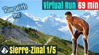 2022 SierreZinal Teil 1 brutaler Aufstieg  Running Video für Laufband Training  Virtual Run 39 [upl. by Irodim]