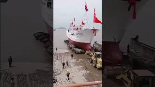 First time ship launching using air bags [upl. by Anrat]