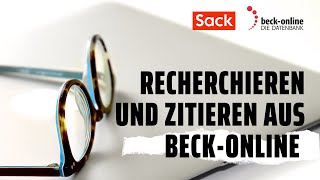 Recherchieren und zitieren aus beckonline [upl. by Ostraw449]