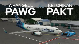 Wrangell to Ketchikan  ALASKA AIRLINES B737  Microsoft Flight Simulator [upl. by Kreiner]