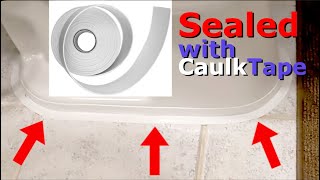 Sealing a toilet with Caulk Tape [upl. by Hsaniva]