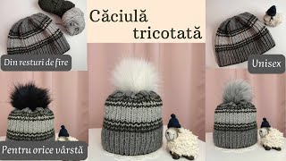 Caciula simpla tricotata  Pentru incepatori cu elastic englezesc  un model unisex [upl. by Cartan]