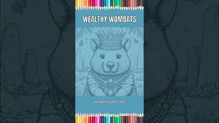 Wealthy Wombats Bejewelled Wombat Colouring Book Wendy Chapman [upl. by Ardnahcal426]