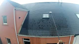 Roof Clean Using A Pressure Washer And Power Pole Set Up [upl. by Aubin]