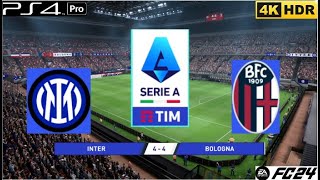 EA FC24  Inter Milan VS Bologna Lega Serie A Full Match  Ps4 Pro GamePlay Manager Career Mode [upl. by Valentijn]