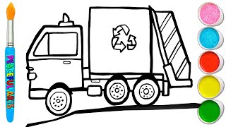 HOW TO DRAW TRUCK EASY  EASY DRAWING AND COLORING VIDEOS FOR KIDS [upl. by Yntrok]