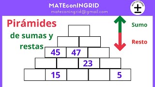 Pirámides numéricas o de sumas y restas 8  Te invito a completarla [upl. by Anaig]