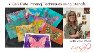 Gelli Plate Printing Techniques Using Stencils [upl. by Francene]