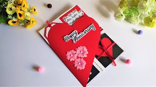 How to Make Beautiful Handmade Anniversary Card for Parents  Anniversary Card Idea  Tutorial [upl. by Introc]