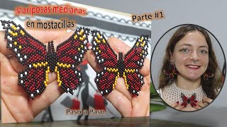 Como hacer mariposa mediana en mostacillas parte 1 paso a paso Aniara Sanarte [upl. by Janelle]