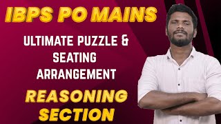 MAINS ULTIMATE PUZZLE AND SEATING ARRANGEMENT  IBPS PO MAINS  REASONING SECTION  DAY 1  MRJD [upl. by Locklin]