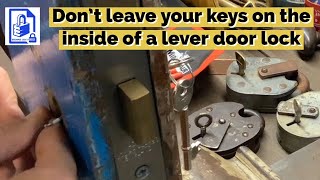 609 How to easily open a mortice lever lock if you leave the keys on the inside of the door [upl. by Nonnerb877]