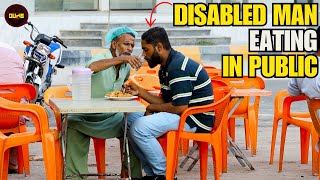 Disabled Man Eating In Public  Social Experiment  Dumb TV [upl. by Nesnaj]