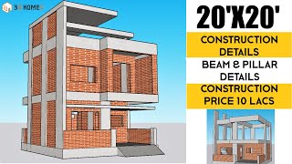 20x20 House Plans  Small House Design  20x20 Ghar ka Naksha  20x20 Construction ka Naksha [upl. by Thorncombe]